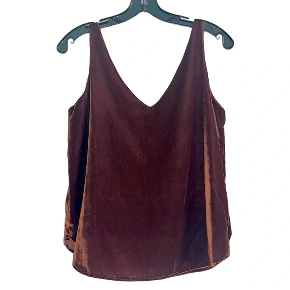 LOFT Burnt Orange Velvet Shell Size XS  NWT - Picture 4 of 8